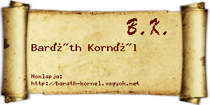 Baráth Kornél névjegykártya