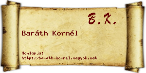 Baráth Kornél névjegykártya