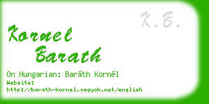 kornel barath business card